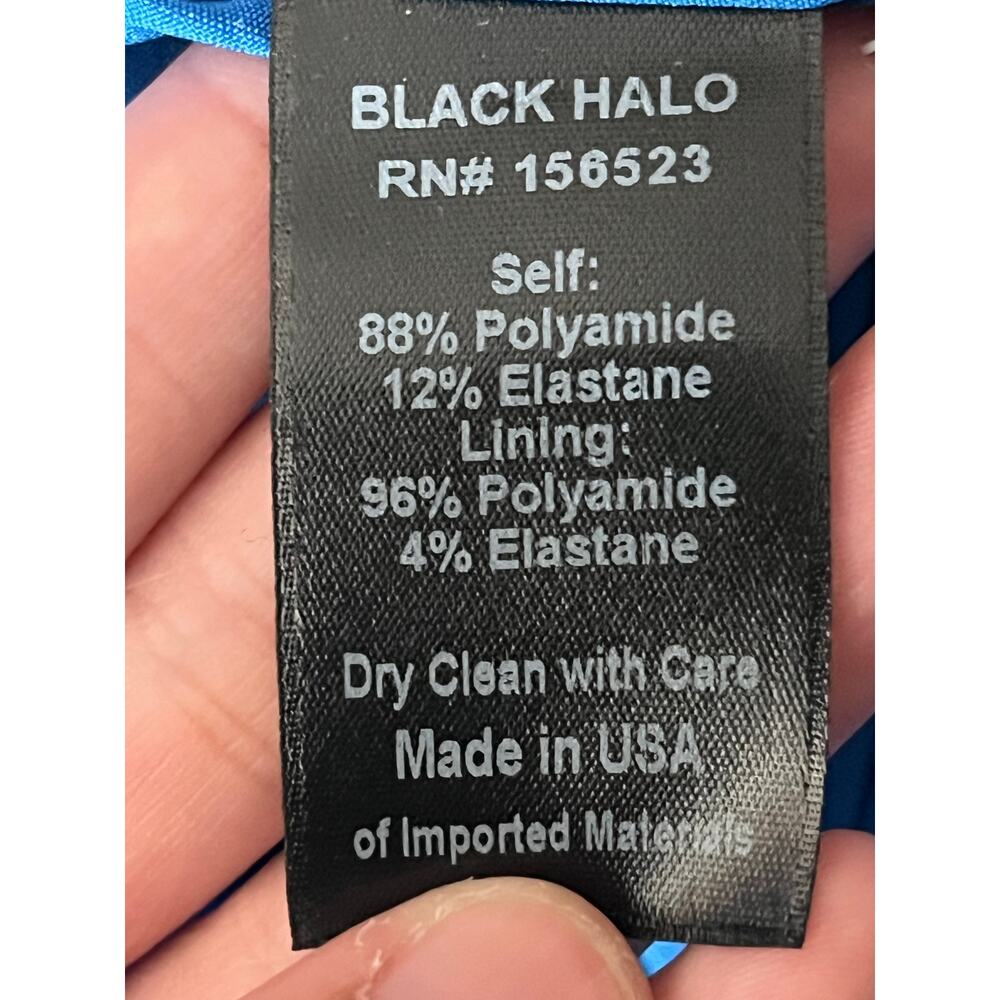 Black Halo dress Naya Draped Sheath blue size 14 - Picture 6 of 6
